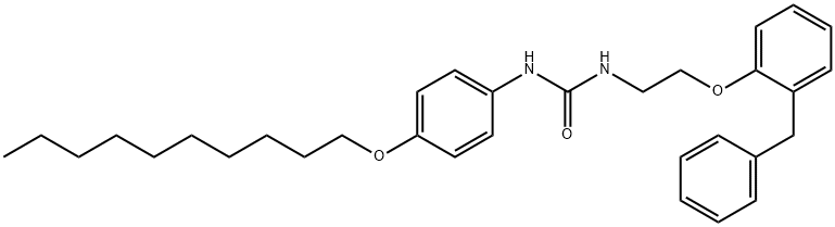 1-[2-(2-benzylphenoxy)ethyl]-3-(4-decoxyphenyl)urea Struktur