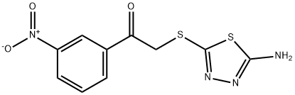 2-[(5-amino-1,3,4-thiadiazol-2-yl)sulfanyl]-1-(3-nitrophenyl)ethanone Struktur