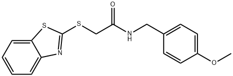 2-(1,3-benzothiazol-2-ylsulfanyl)-N-[(4-methoxyphenyl)methyl]acetamide Struktur