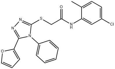 N-(5-chloro-2-methylphenyl)-2-[[5-(furan-2-yl)-4-phenyl-1,2,4-triazol-3-yl]sulfanyl]acetamide Struktur