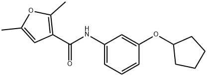 N-(3-cyclopentyloxyphenyl)-2,5-dimethylfuran-3-carboxamide Struktur