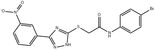 N-(4-bromophenyl)-2-[[5-(3-nitrophenyl)-1H-1,2,4-triazol-3-yl]sulfanyl]acetamide Struktur