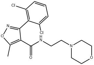 3-(2,6-dichlorophenyl)-5-methyl-N-(2-morpholin-4-ylethyl)-1,2-oxazole-4-carboxamide Struktur