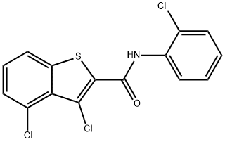 3,4-dichloro-N-(2-chlorophenyl)-1-benzothiophene-2-carboxamide Struktur