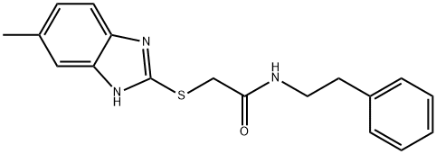 2-[(6-methyl-1H-benzimidazol-2-yl)sulfanyl]-N-(2-phenylethyl)acetamide Struktur