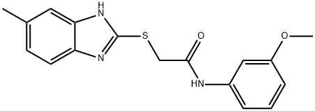 N-(3-methoxyphenyl)-2-[(6-methyl-1H-benzimidazol-2-yl)sulfanyl]acetamide Struktur