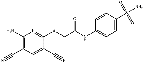 2-(6-amino-3,5-dicyanopyridin-2-yl)sulfanyl-N-(4-sulfamoylphenyl)acetamide Struktur