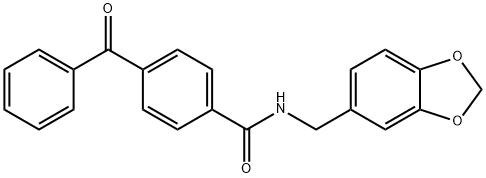 N-(1,3-benzodioxol-5-ylmethyl)-4-benzoylbenzamide Struktur