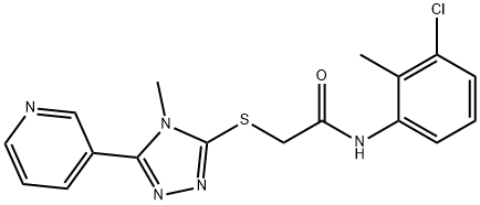 N-(3-chloro-2-methylphenyl)-2-[(4-methyl-5-pyridin-3-yl-1,2,4-triazol-3-yl)sulfanyl]acetamide Struktur