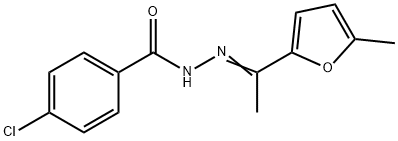 4-chloro-N-[(E)-1-(5-methylfuran-2-yl)ethylideneamino]benzamide Struktur