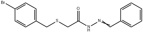 N-[(E)-benzylideneamino]-2-[(4-bromophenyl)methylsulfanyl]acetamide Struktur