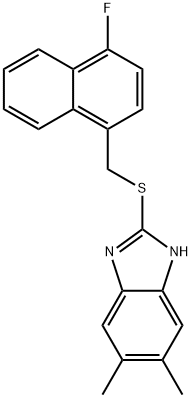 2-[(4-fluoronaphthalen-1-yl)methylsulfanyl]-5,6-dimethyl-1H-benzimidazole Struktur