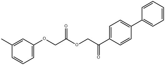 [2-oxo-2-(4-phenylphenyl)ethyl] 2-(3-methylphenoxy)acetate Struktur