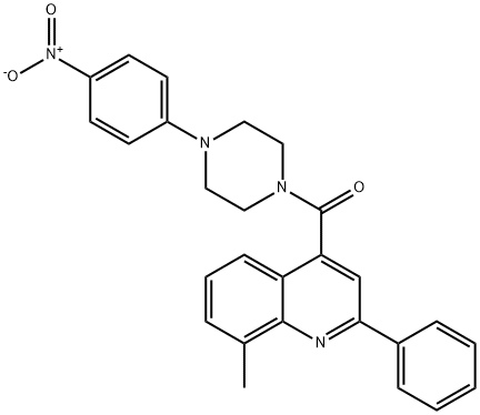 (8-methyl-2-phenylquinolin-4-yl)-[4-(4-nitrophenyl)piperazin-1-yl]methanone Struktur