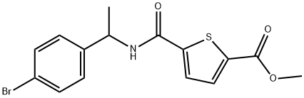 methyl 5-[1-(4-bromophenyl)ethylcarbamoyl]thiophene-2-carboxylate Struktur