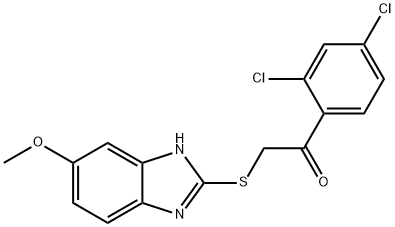 1-(2,4-dichlorophenyl)-2-[(6-methoxy-1H-benzimidazol-2-yl)sulfanyl]ethanone Struktur