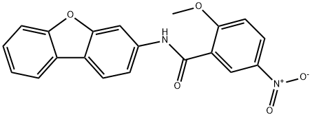 N-dibenzofuran-3-yl-2-methoxy-5-nitrobenzamide Struktur