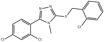 3-[(2-chlorophenyl)methylsulfanyl]-5-(2,4-dichlorophenyl)-4-methyl-1,2,4-triazole Struktur