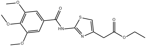 ethyl 2-[2-[(3,4,5-trimethoxybenzoyl)amino]-1,3-thiazol-4-yl]acetate Struktur