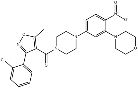 [3-(2-chlorophenyl)-5-methyl-1,2-oxazol-4-yl]-[4-(3-morpholin-4-yl-4-nitrophenyl)piperazin-1-yl]methanone Struktur