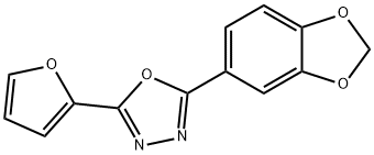 2-(1,3-benzodioxol-5-yl)-5-(furan-2-yl)-1,3,4-oxadiazole Struktur