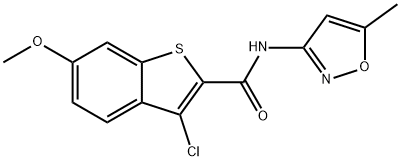 3-chloro-6-methoxy-N-(5-methyl-1,2-oxazol-3-yl)-1-benzothiophene-2-carboxamide Struktur