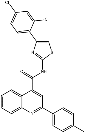 N-[4-(2,4-dichlorophenyl)-1,3-thiazol-2-yl]-2-(4-methylphenyl)quinoline-4-carboxamide Struktur