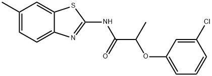 2-(3-chlorophenoxy)-N-(6-methyl-1,3-benzothiazol-2-yl)propanamide Struktur