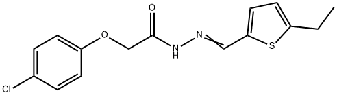 2-(4-chlorophenoxy)-N-[(E)-(5-ethylthiophen-2-yl)methylideneamino]acetamide Struktur