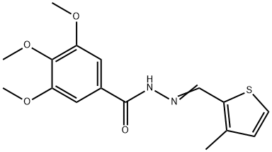 3,4,5-trimethoxy-N-[(E)-(3-methylthiophen-2-yl)methylideneamino]benzamide Struktur