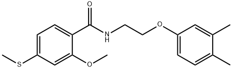 N-[2-(3,4-dimethylphenoxy)ethyl]-2-methoxy-4-methylsulfanylbenzamide Struktur