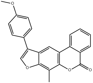 10-(4-methoxyphenyl)-7-methyl-[1]benzofuro[6,5-c]isochromen-5-one Struktur