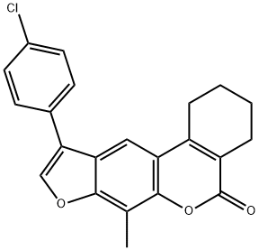 10-(4-chlorophenyl)-7-methyl-1,2,3,4-tetrahydro-[1]benzofuro[6,5-c]isochromen-5-one Struktur