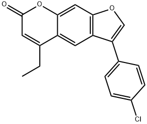 3-(4-chlorophenyl)-5-ethylfuro[3,2-g]chromen-7-one Struktur