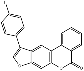 10-(4-fluorophenyl)-[1]benzofuro[6,5-c]isochromen-5-one Struktur