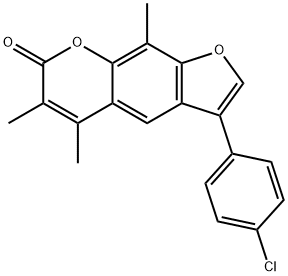 3-(4-chlorophenyl)-5,6,9-trimethylfuro[3,2-g]chromen-7-one Struktur