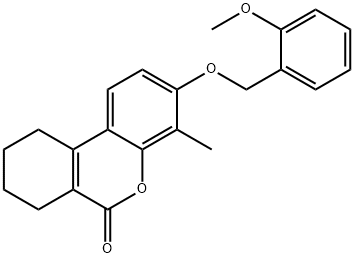 3-[(2-methoxyphenyl)methoxy]-4-methyl-7,8,9,10-tetrahydrobenzo[c]chromen-6-one Struktur