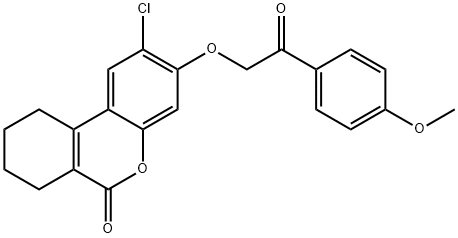 2-chloro-3-[2-(4-methoxyphenyl)-2-oxoethoxy]-7,8,9,10-tetrahydrobenzo[c]chromen-6-one Struktur