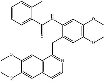 N-[2-[(6,7-dimethoxyisoquinolin-1-yl)methyl]-4,5-dimethoxyphenyl]-2-methylbenzamide Struktur