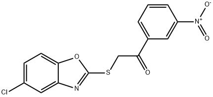 2-[(5-chloro-1,3-benzoxazol-2-yl)sulfanyl]-1-(3-nitrophenyl)ethanone Struktur