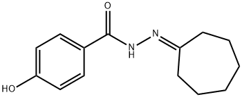 N-(cycloheptylideneamino)-4-hydroxybenzamide Struktur