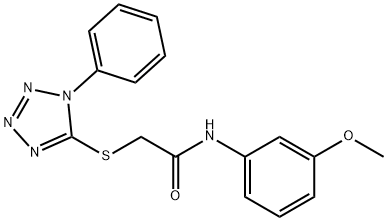 N-(3-methoxyphenyl)-2-(1-phenyltetrazol-5-yl)sulfanylacetamide Struktur