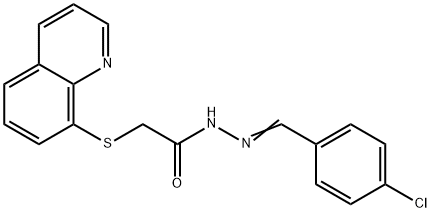 N-[(E)-(4-chlorophenyl)methylideneamino]-2-quinolin-8-ylsulfanylacetamide Struktur