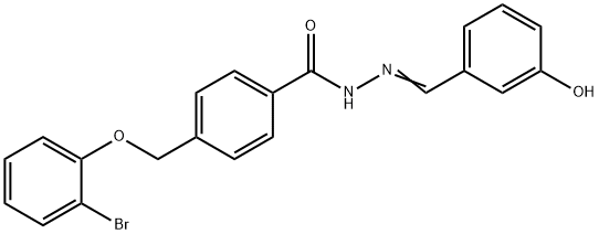 4-[(2-bromophenoxy)methyl]-N-[(E)-(3-hydroxyphenyl)methylideneamino]benzamide Struktur