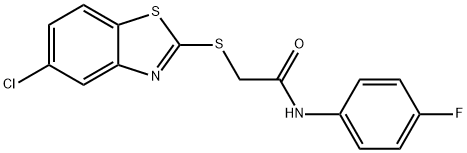 2-[(5-chloro-1,3-benzothiazol-2-yl)sulfanyl]-N-(4-fluorophenyl)acetamide Struktur