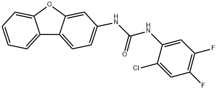 1-(2-chloro-4,5-difluorophenyl)-3-dibenzofuran-3-ylurea Struktur