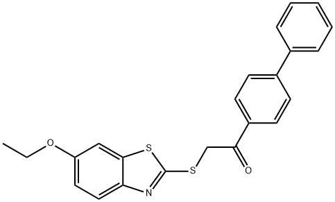 2-[(6-ethoxy-1,3-benzothiazol-2-yl)sulfanyl]-1-(4-phenylphenyl)ethanone Structure