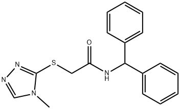 N-benzhydryl-2-[(4-methyl-1,2,4-triazol-3-yl)sulfanyl]acetamide Struktur