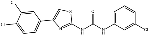 1-(3-chlorophenyl)-3-[4-(3,4-dichlorophenyl)-1,3-thiazol-2-yl]urea Struktur