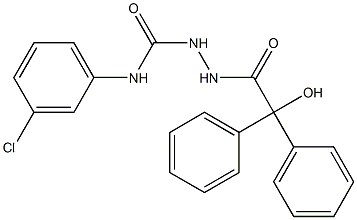 1-(3-chlorophenyl)-3-[(2-hydroxy-2,2-diphenylacetyl)amino]urea Struktur